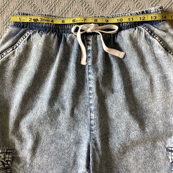 C’EST TOI Light Wash Cargo Denim Joggers Size Large - Picture 8 of 14